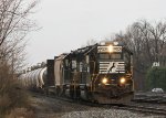 NS 5568 leads train P10 down the yard lead